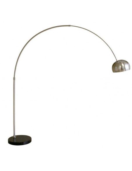 Lámpara de pie diseño ARC, cromada, pie de mármol negro.