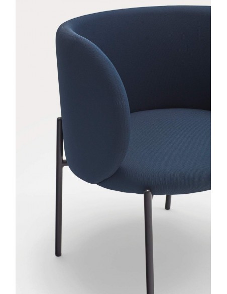 Butaca de diseño Mogi, tejido, metal