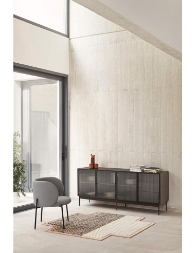 Poltrona de design Mogi, tecido, metal