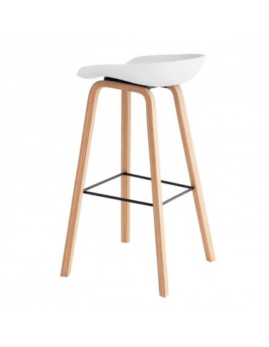 Tamborete fixo nordico RUni 76, madeira, plástico.