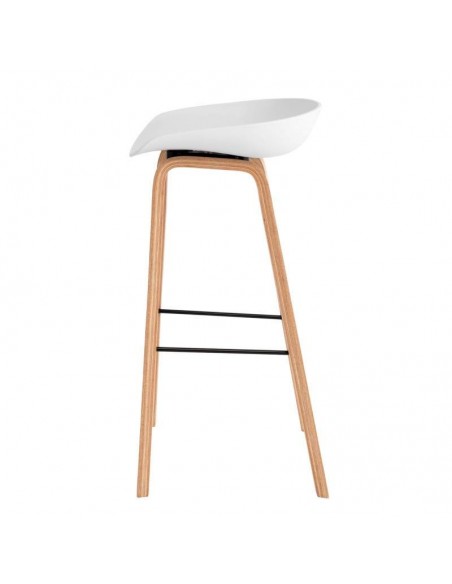 Taburete fijo nordico RUni 76, madera, plástico.
