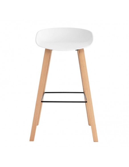 Taburete fijo nordico RUni 76, madera, plástico.