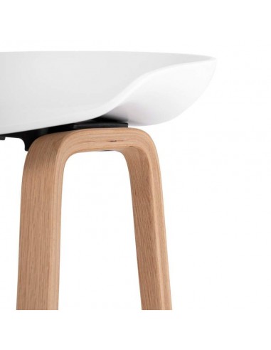 Taburete fijo nordico RUni 76, madera, plástico.