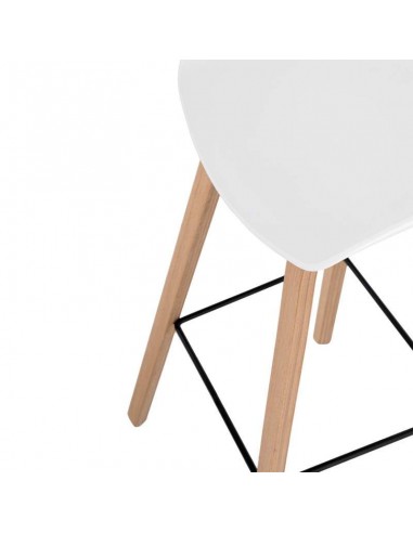 Taburete fijo nordico RUni 76, madera, plástico.