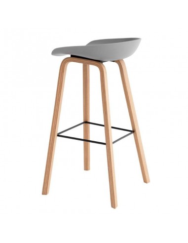 Taburete fijo nordico RUni 76, madera, plástico.