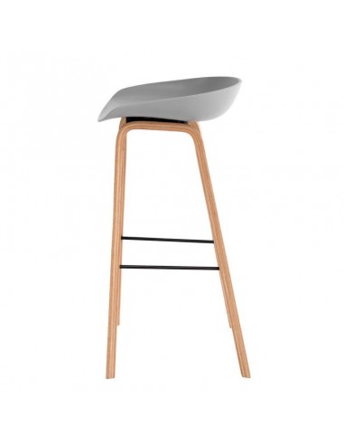 Taburete fijo nordico RUni 76, madera, plástico.