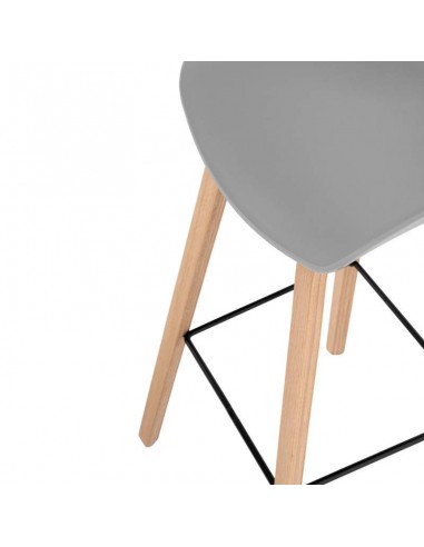 Taburete fijo nordico RUni 76, madera, plástico.