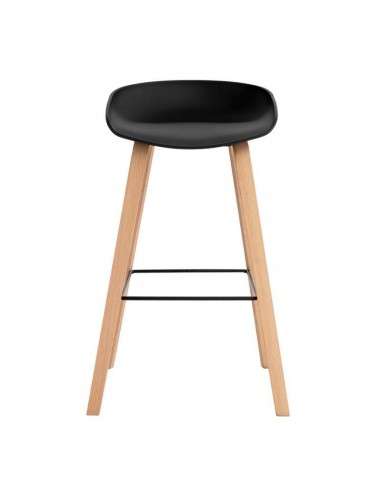 Taburete fijo nordico RUni 76, madera, plástico.