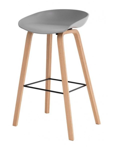 Taburete fijo nordico RUni 76, madera, plástico.