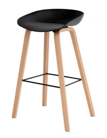 Taburete fijo nordico RUni 76, madera, plástico.