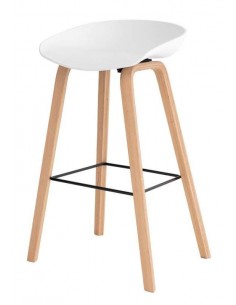 Taburete fijo nordico RUni 76, madera, plástico.