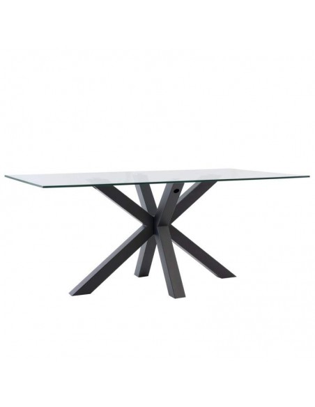 Mesa design Arya 140x90, Vidro Transparente, metal preto Mesa design Arya 140x90, Vidro Transparente, metal preto