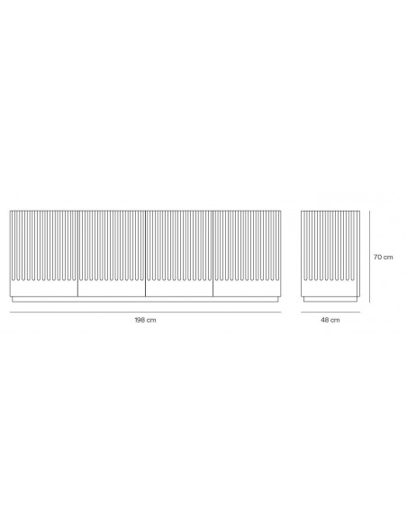Teulat aparador Doric 198x48, blanco
