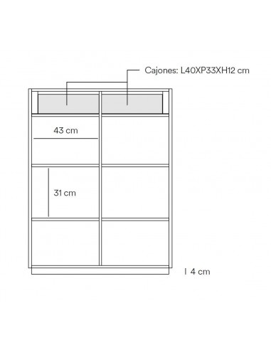Teulat mueble auxiliar DORIC 90x120, blanco