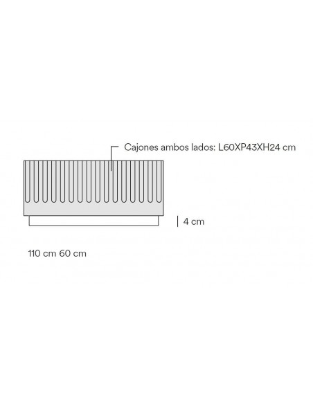 TEULAT mesa de café DORIC 110X60 com Gavetas, Branco