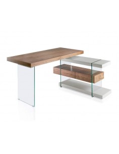 Mesa RUMBLE 140X65 (127) noz e cinza, vidro
