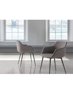 SILLA con brazos Atvance, TELA gris, ACERO NEGRO 2