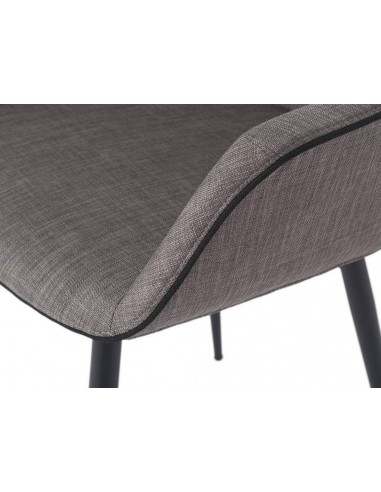 SILLA con brazos Atvance, TELA gris, ACERO NEGRO