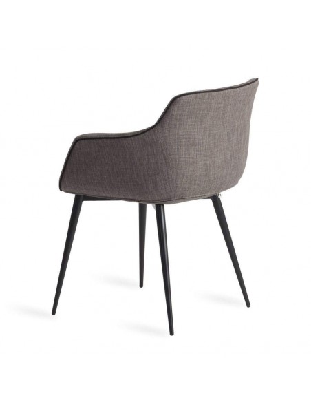 SILLA con brazos Atvance, TELA gris, ACERO NEGRO