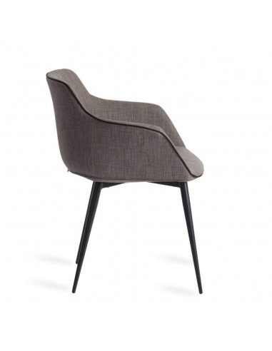 SILLA con brazos Atvance, TELA gris, ACERO NEGRO