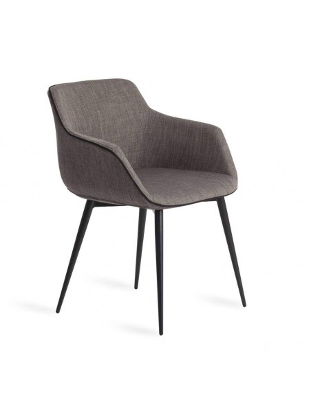 SILLA con brazos Atvance, TELA gris, ACERO NEGRO