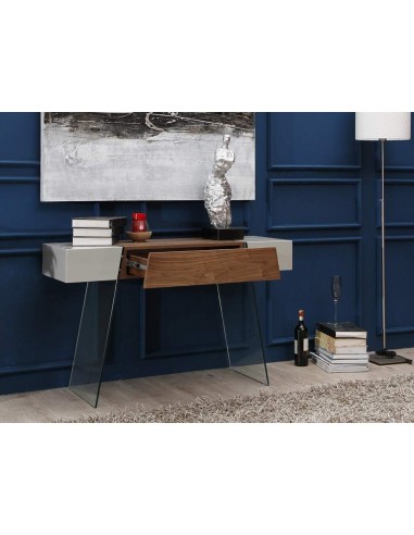 CONSOLA Faraón 120x40 MADERA NOGAL, CRISTAL