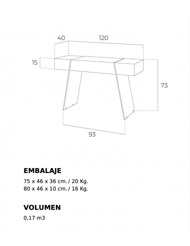 Console Faraó 120x40 madeira nogueira, vidro