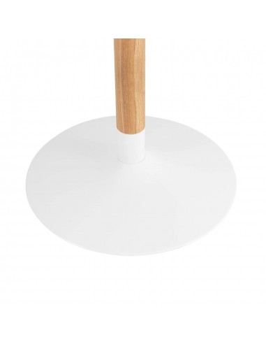 TIC mesa redonda 100, branco, pé de madeira carvalho