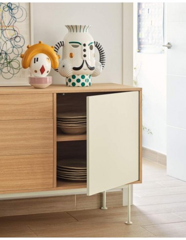 TEULAT cômoda minimalista YOKO 128X45, creme, Carvalho