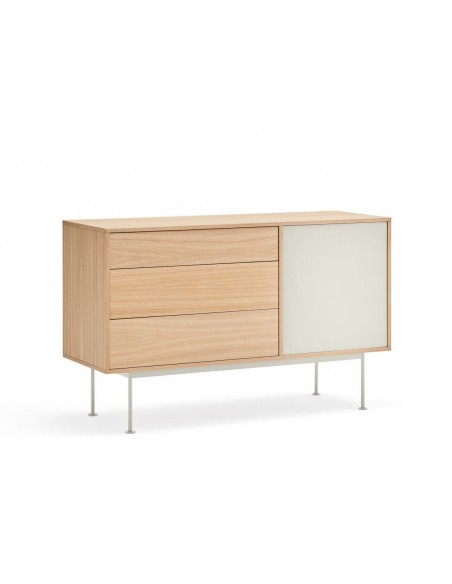 TEULAT cômoda minimalista YOKO 128X45, creme, Carvalho