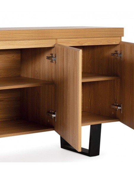 APARADOR de design SALEM 160x40, Carvalho, metal preto