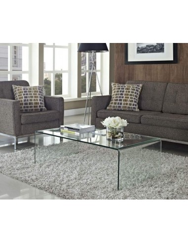 Mesa Baja De Cristal Curvado Chera 100x48