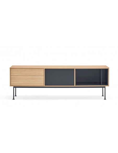 Teulat MUEBLE TV YOKO 180x40, GRIS ANTRACITA, ROBLE Teulat MUEBLE TV YOKO 180x40, GRIS ANTRACITA, ROBLE