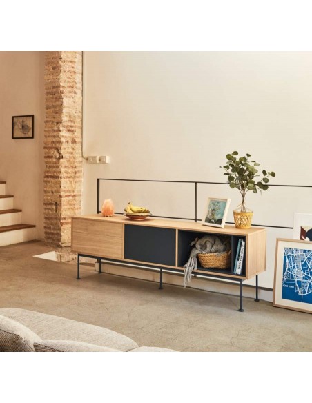 Teulat MUEBLE TV YOKO 180x40, GRIS ANTRACITA, ROBLE Teulat MUEBLE TV YOKO 180x40, GRIS ANTRACITA, ROBLE