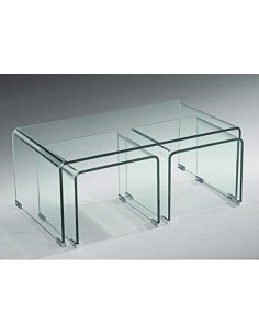 Conjunto de 3 cristal curvo tabelas de ninho TRIDEN 2