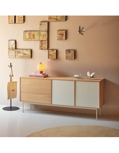 Teulat APARADOR minimalista YOKO 180x45, CREMA, ROBLE