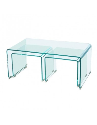 Conjunto de 3 cristal curvo tabelas de ninho TRIDEN