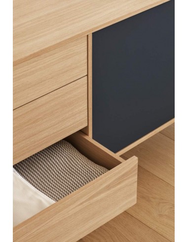 Teulat APARADOR minimalista YOKO 180x45, GRIS ANTRACITA, ROBLE