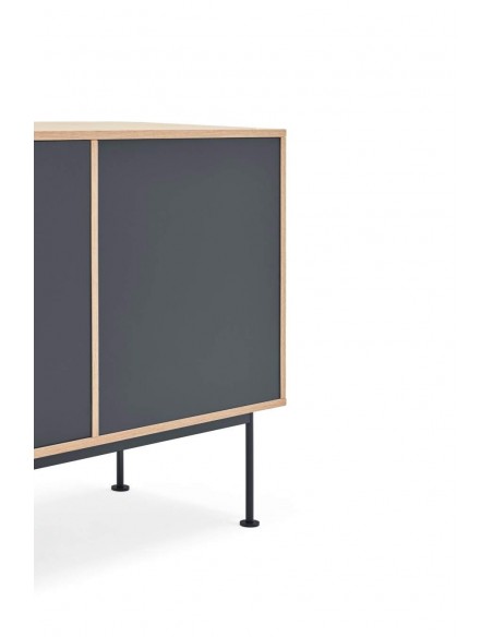 TEULAT cômoda minimalista YOKO 180X45, cinza antracite, Carvalho