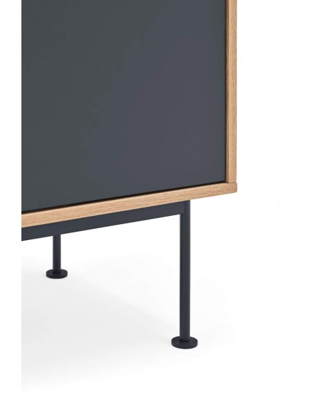 Teulat APARADOR minimalista YOKO 180x45, GRIS ANTRACITA, ROBLE