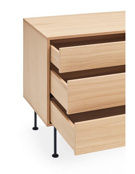 Teulat APARADOR minimalista YOKO 180x45, GRIS ANTRACITA, ROBLE