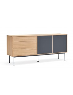 Teulat APARADOR minimalista YOKO 180x45, GRIS ANTRACITA, ROBLE