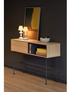 Teulat consola recibidor minimalista YOKO 120x35, GRIS, ROBLE 2