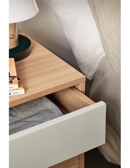 Teulat mesita minimalista YOKO 52x35, CREMA, ROBLE