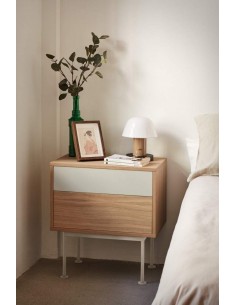 Teulat mesita minimalista YOKO 52x35, CREMA, ROBLE 2