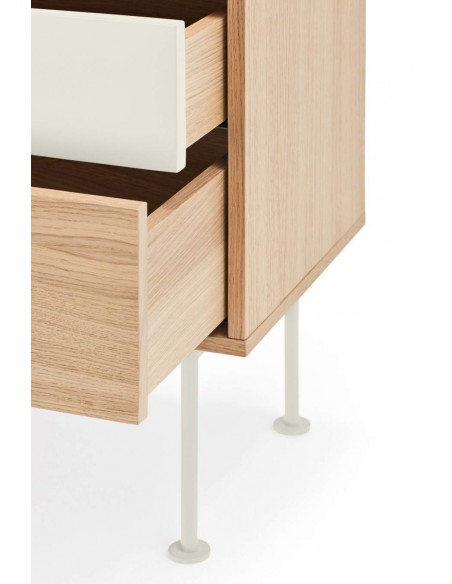 Teulat mesita minimalista YOKO 52x35, CREMA, ROBLE