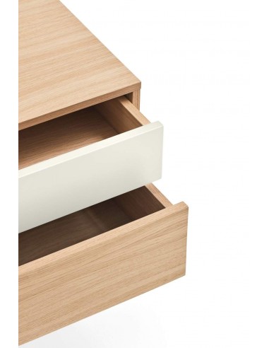 Teulat mesita minimalista YOKO 52x35, CREMA, ROBLE