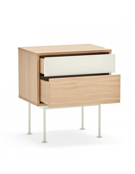 Teulat mesita minimalista YOKO 52x35, CREMA, ROBLE