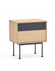 Teulat mesinha minimalista YOKO 52X35, cinza antracite, Carvalho