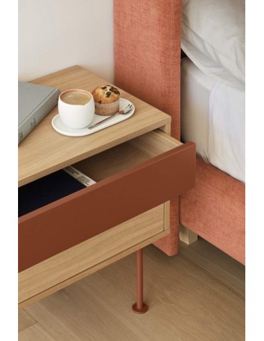 Teulat mesita minimalista YOKO 52x35, TEJA, ROBLE